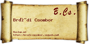 Bródi Csombor névjegykártya